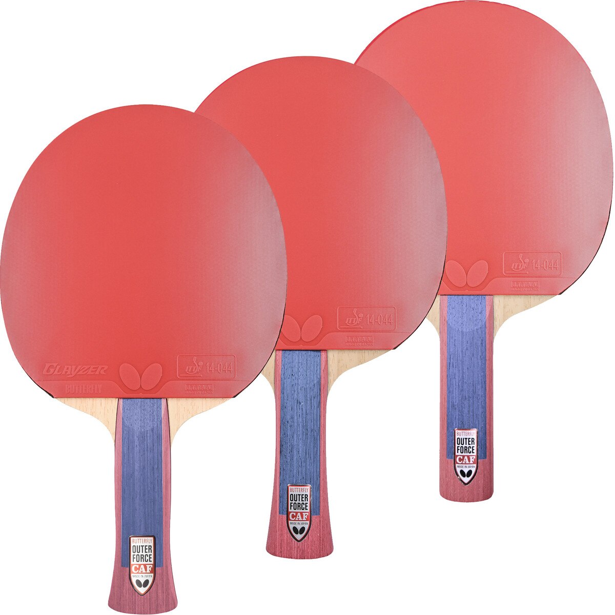 Butterfly Table Tennis - Outerforce CAF Pro-Line with Glayzer - Three Handle Styles